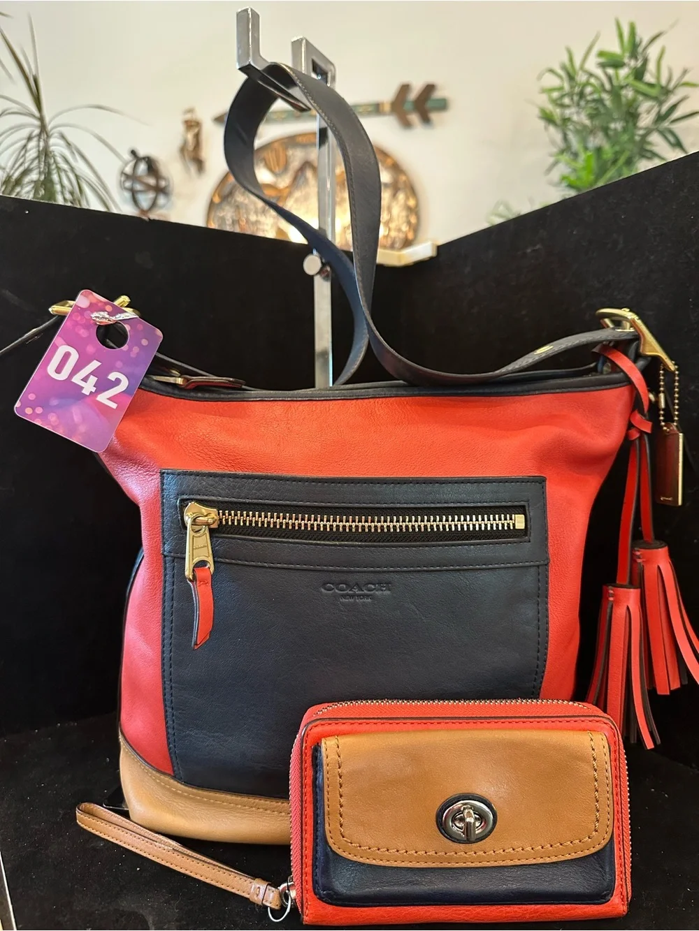 Coach #042 Legacy Colorblock Large Duffel With matching Turnlock wallet